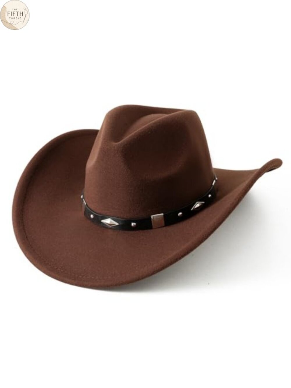 Felt Wide Brim Cowboy Hat with Belt Buckle Adjustable
